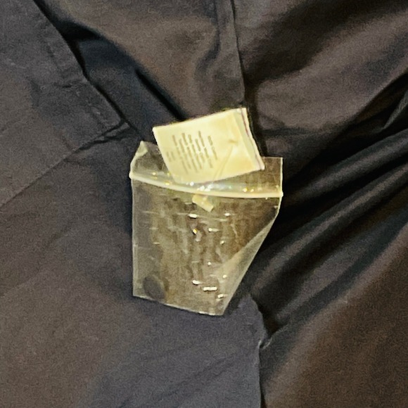 TALBOTS women's blouse navy ruffle long sleeve shirt button lightweight 12 NWT - Picture 7 of 8